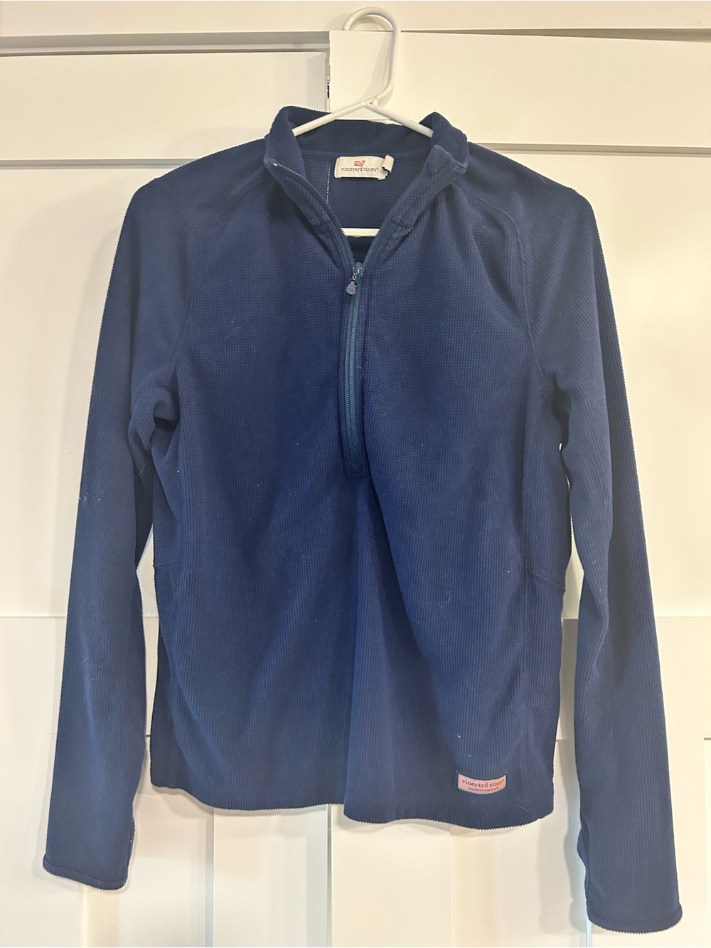 Vineyard Vines Navy Zip-Front Thermal Pullover